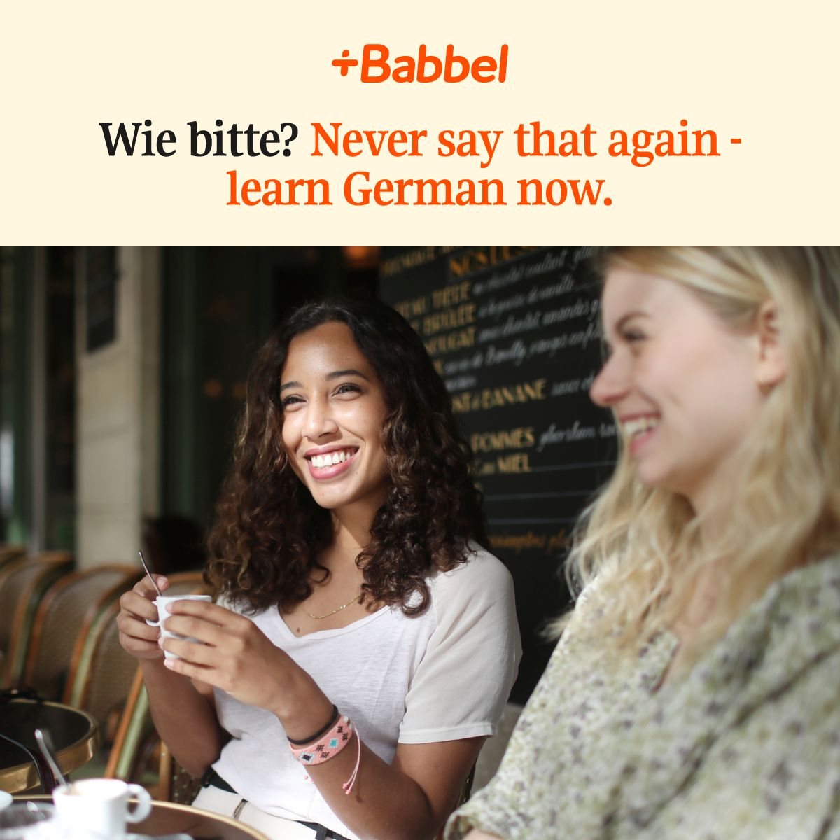 Babbel localized ad, cafe
